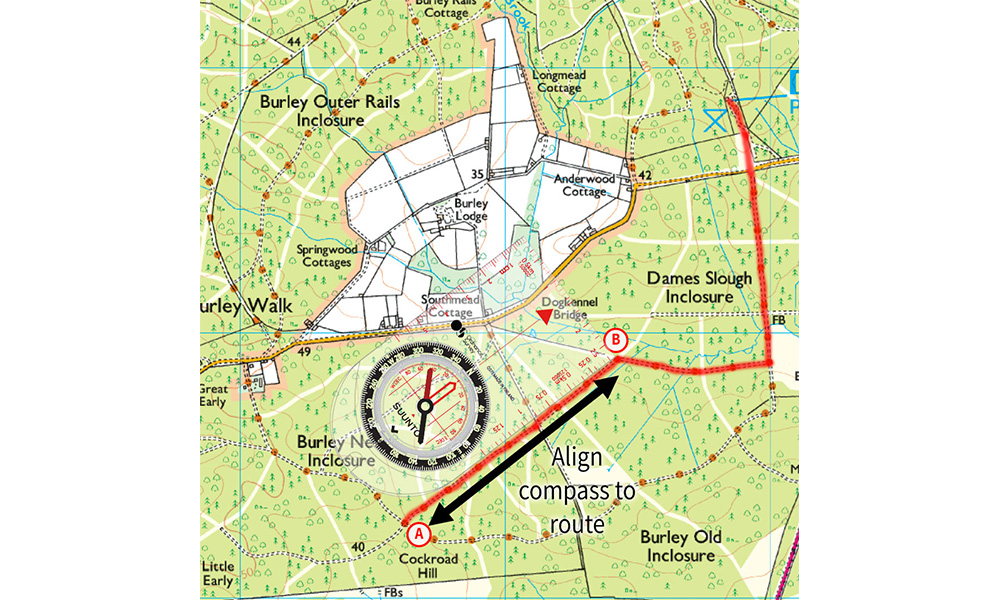 How to use compass to find clearance direction